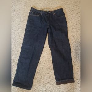 Eddie Bauer flannel lined denim jeans